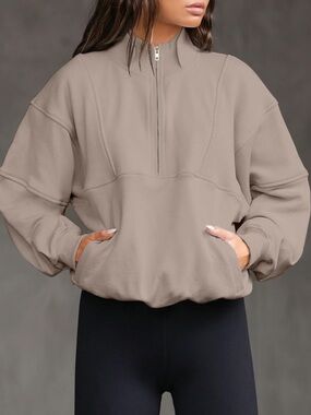 Teddy Brown Half-Zip Pullover